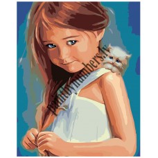 Картина по номерам KTMK-girlwithcat