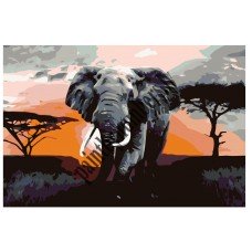 Картина по номерам KTMK-Elephant